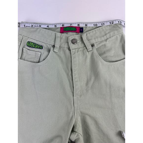 Empyre Size 0 Tori Sage Skate Jeans Green Relaxed Baggy High Rise Y2K Streetwear - Picture 10 of 15